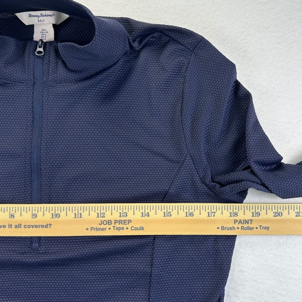 Tommy Bahama Golf Womens Large Navy Blue Honeycomb Quarter Zip Pullover Active - Picture 7 of 10